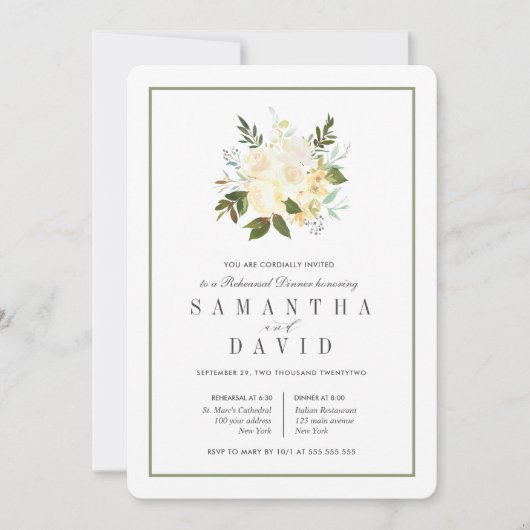 Creme + Beutel | Bio Hochzeit Probe Dinner Einladung (Vorderseite)