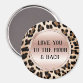 Creme Black Brown Leopard Blush Pink Magnet (Vorderseite/Rückseite)