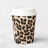 Creme Black Brown Leopard Blush Pink Pappbecher (Links)