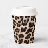 Creme Black Brown Leopard Blush Pink Pappbecher (Rückseite)
