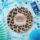 Creme Black Brown Leopard Blush Pink Pappteller (Party)