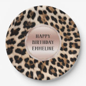 Creme Black Brown Leopard Blush Pink Pappteller (Vorderseite)