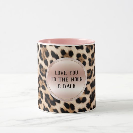 Creme Black Brown Leopard Blush Pink Tasse (Zentrum)