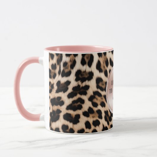 Creme Black Brown Leopard Blush Pink Tasse (Links)
