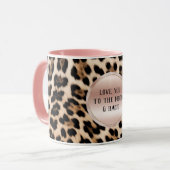 Creme Black Brown Leopard Blush Pink Tasse (Vorderseite Links)