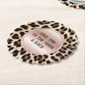 Creme Black Brown Leopard Blush Pink Untersetzer (angewinkelt)