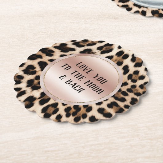 Creme Black Brown Leopard Blush Pink Untersetzer (angewinkelt)