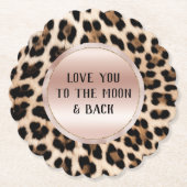 Creme Black Brown Leopard Blush Pink Untersetzer (Vorderseite)