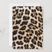 Creme Black Brown Leopard Brautparty Einladung (Rückseite)