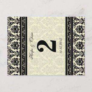Creme & Black Damask Postkarte