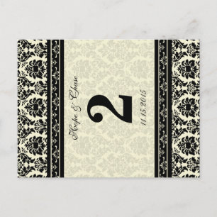 Creme & Black Damask Postkarte