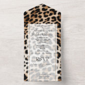 Creme Black Leopard Print All In One Einladung (Innen Boden)