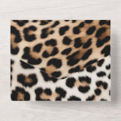 Creme Black Leopard Print All In One Einladung (Rückseite)