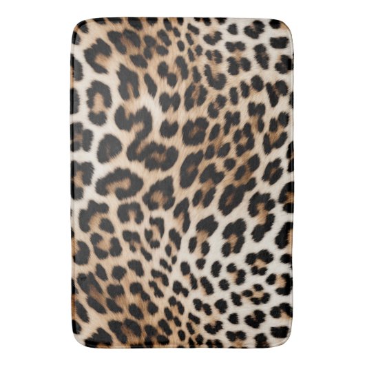 Creme Black Leopard Print Badematte (Vorderseite Vertikal)