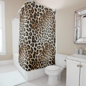 Creme Black Leopard Print Duschvorhang (Beispiel)