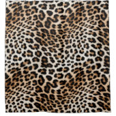 Creme Black Leopard Print Duschvorhang (Vorderseite)