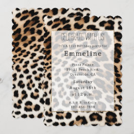 Creme Black Leopard Print Einladung