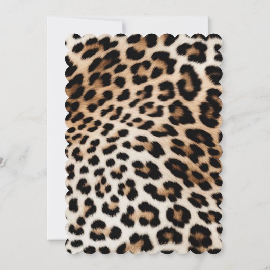 Creme Black Leopard Print Einladung (Rückseite)