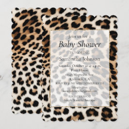 Creme Black Leopard Print Einladung