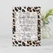 Creme Black Leopard Print Einladung (Stehend Vorderseite)