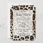 Creme Black Leopard Print Einladung (Vorderseite)