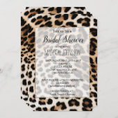 Creme Black Leopard Print Einladung (Vorne/Hinten)