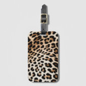 Creme Black Leopard Print Gepäckanhänger (Vorderseite Vertikal)