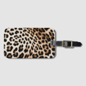 Creme Black Leopard Print Gepäckanhänger (Vorderseite (Horizontal))