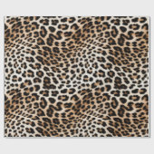 Creme Black Leopard Print Geschenkpapier (Flach)