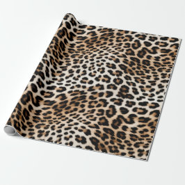 Creme Black Leopard Print Geschenkpapier