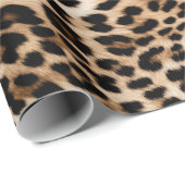 Creme Black Leopard Print Geschenkpapier (Rolleneckpunkt)