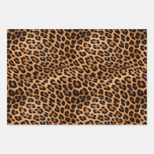 Creme Black Leopard Print Geschenkpapier Set (Vorderseite 3)