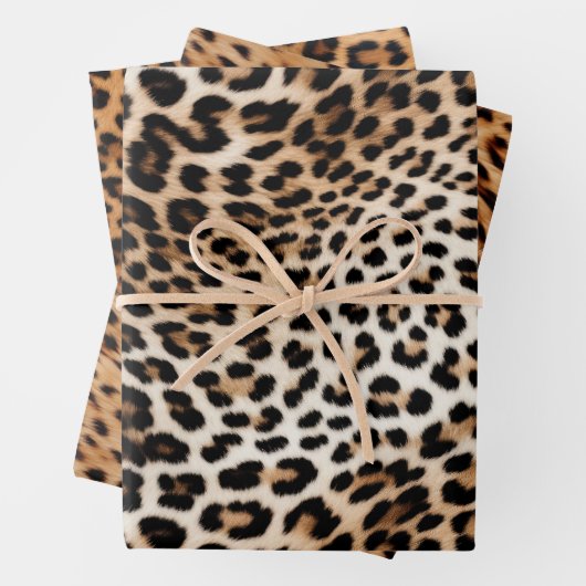 Creme Black Leopard Print Geschenkpapier Set (Beispiel)