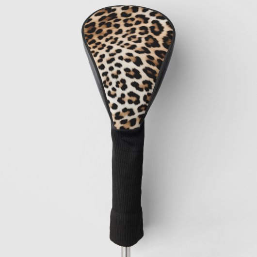 Creme Black Leopard Print Golf Headcover (Vorderseite)