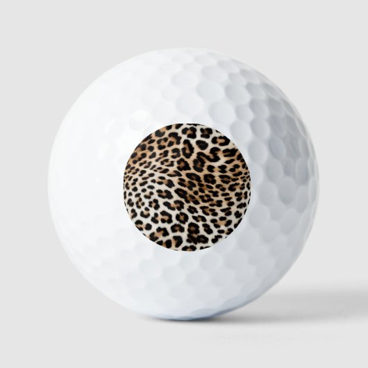 Creme Black Leopard Print Golfball (Vorderseite)