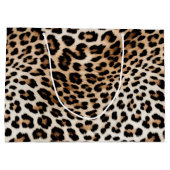 Creme Black Leopard Print Große Geschenktüte (Rückseite)