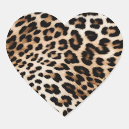 Creme Black Leopard Print Herz-Aufkleber