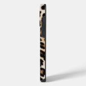 Creme Black Leopard Print iPhone Hülle (Linke Seite)
