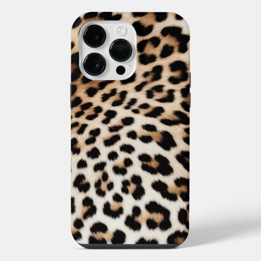 Creme Black Leopard Print iPhone Hülle (Rückseite)