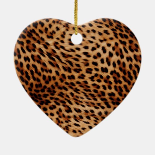 Creme Black Leopard Print Keramik Ornament (Hinten)
