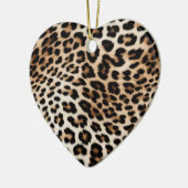Creme Black Leopard Print Keramik Ornament (Links)