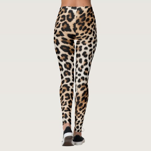 Creme Black Leopard Print Leggings (Rückseite)
