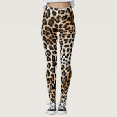 Creme Black Leopard Print Leggings (Vorderseite)