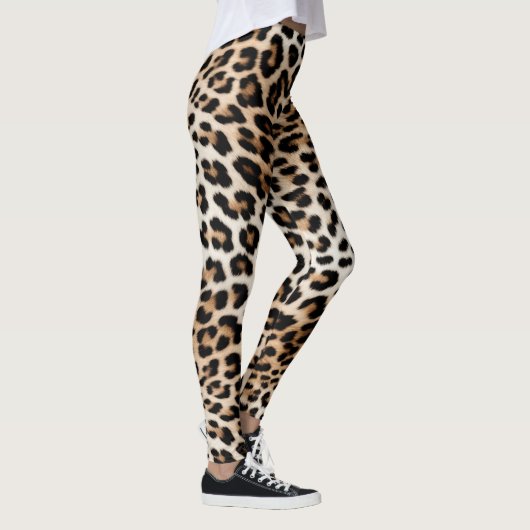 Creme Black Leopard Print Leggings (Rechts)