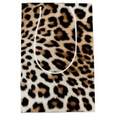 Creme Black Leopard Print Mittlere Geschenktüte (Vorderseite)