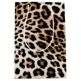 Creme Black Leopard Print Mittlere Geschenktüte