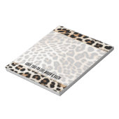 Creme Black Leopard Print Notizblock (Rotiert)
