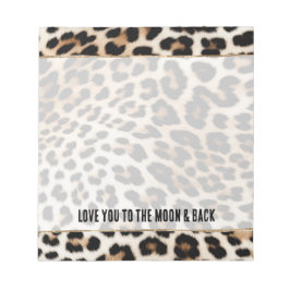 Creme Black Leopard Print Notizblock