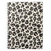 Creme Black Leopard Print Notizblock (Vorderseite)