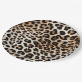 Creme Black Leopard Print Pappteller (Schrägansicht)